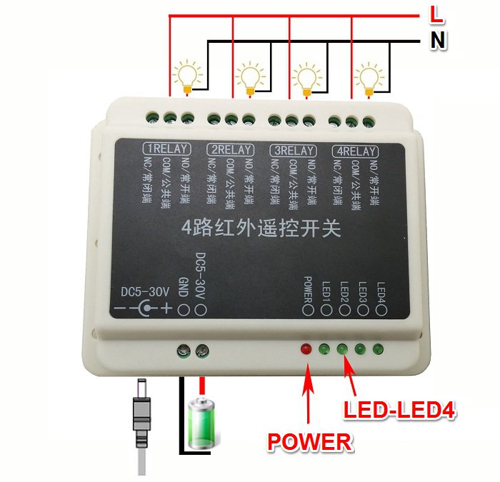 4-Channel-Infrared-Controlled-Relay-with-Case